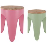 Leitmotiv Zeleni/rožnati kovinski stolčki v kompletu 2 ks Double Funky – Cene