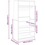  Ormar visoki sjaj bijeli 100 x 50 x 200 cm konstruirano drvo | shoptok.hr