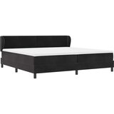  s opruga kutije s uzglavljem Crna 200 x 200 cm Baršun | shoptok.hr