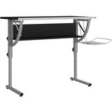  Radni stol crno-sivi 110x53x(58-87) konstruirano drvo i čelik | shoptok.hr