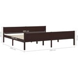 Za krevet od masivne borovine tamnosmeđi 200 x 200 cm | shoptok.hr