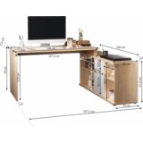 Kondela Pisalna miza, sonoma hrast/bela, DALTON 2 NEW VE 02 | Shoptok.si