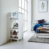 YAMAZAKI Bijeli metalni regal na kotačima 42x84,5x32 cm Tower – | shoptok.hr