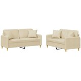  2-dijelni set sofa s jastucima krem od tkanine | shoptok.hr
