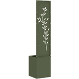 vidaXL Zaslon za zasebnost v vrtu Cvetlični Olivno zelena 32 x 140 cm | Shoptok.si