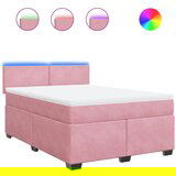 The Living Store Box spring postelja z vzmetnico roza 140x190 cm žamet - Box Spring Postelja, (21488497) | Shoptok.si