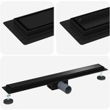  2 u 1 odvod za tuš Crna 70 cm Nehrđajući čelik 304 | shoptok.hr