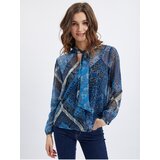 Orsay Dark Blue Ladies Patterned Blouse - Women Cijene