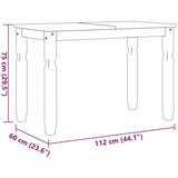 vidaXL Blagovaonski stol Corona sivi 112x60x75 cm od masivne borovine | shoptok.hr