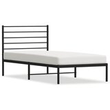 The Living Store Kovinski posteljni okvir z vzglavjem črn 100x190 cm - Posteljni Okvir, (21525538) | Shoptok.si