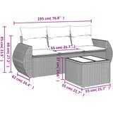  4-dijelni set vrtnih sofa od poliratana s jastucima smeđi | shoptok.hr