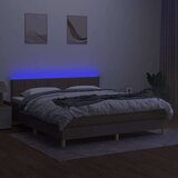  Krevet box spring s madracem LED smeđesivi 160x200 cm tkanina | shoptok.hr