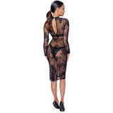 Noir - prozirna cvjetna haljina dugih rukava (crna) - M | shoptok.hr