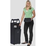 VAR Zbiralnik odpadkov s pepelnikom in streho za zaščito pred dežjem, prostornina 60 l, ŠxVxG 480 x 960 x 250 mm, črno siv RAL 7021 | Shoptok.si
