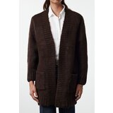 Trendyol Brown Soft Textured Wide Fit Knitwear Cardigan | Shoptok.si