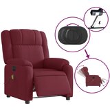  Električni masažni naslonjač od tkanine crvena boja vina | shoptok.hr