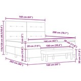 Krevet s box spring sustavom s madracem i klupom tamnosmeđa 160x200 cm tkanina | shoptok.hr