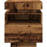  Noćni ormarić s LED svjetlima staro drvo 40x39x48,5 cm | shoptok.hr
