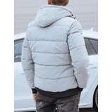 DStreet Men's winter quilted jacket with hood gray | shoptok.hr
