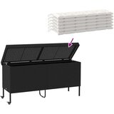 vidaXL Vrtna kutija za pohranu s kotačima crna 160x55x75 cm poliratana | shoptok.hr