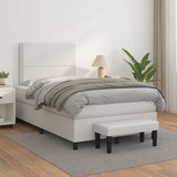 The Living Store Box spring postelja z vzmetnico bel 120x200 cm umetno usnje - Box Spring Postelja, (21519833) | Shoptok.si