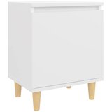  Noćni ormarić s nogama od masivnog drva bijeli 40 x 30 x 50 cm | Eponuda.ba