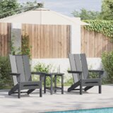  Sklopivi Adirondack stolci 2 komada Svjetlosivi 74.5x80.5x90 cm HDPE | shoptok.hr