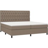 vidaXL box spring postelja z vzmetnico taupe 200x200 cm blago, (20761114) | Shoptok.si