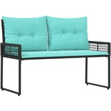  Vanjska klupa s jastukom Crna i Tirkizna 118 x 55 x 82 cm | shoptok.hr
