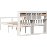 vidaXL Krevet s regalom z knjige bez madraca bijeli 150x200cm borovina | shoptok.hr