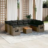 vidaXL 10-dijelni set vrtnih sofa od poliratana s jastucima sivi | shoptok.hr