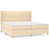  Krevet s oprugama i madracem krem 200 x 200 cm od tkanine | shoptok.hr