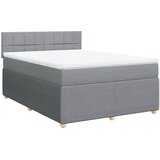  Krevet box spring s madracem svjetlosivi 140x200 cm od tkanine | shoptok.hr
