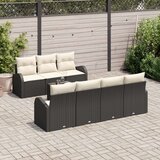  8-dijelni vrtni sofa set s jastučićima crna poli ratan | shoptok.hr