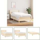 The Living Store Box spring postelja z vzmetnico krem 90x190 cm blago - Box Spring Postelja, (21737484) | Shoptok.si