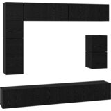 vidaXL Komplet TV omaric s polico Drugo s shranjevanjem 8 pcs Črna Orehovina | Shoptok.si