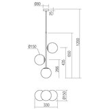  Redo 01-2627 - Luster na sajli NIVA 3xE14/28W/230V | Eponuda.com