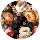  Okrugla fototapeta - Colourful flowers on a black background 180x180 | shoptok.hr