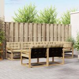  Set vanjskih sofa 7 kom. Bijela i bež Smeđa 327 x 168,5 x 73 cm | shoptok.hr