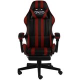 vidaXL Igraća stolica od umjetne kože s osloncem za noge crna-bordo | shoptok.hr