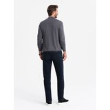 Ombre Men's knitted half-golf with viscose - grey melange | shoptok.hr