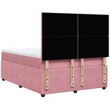  Krevet s oprugama i madracem ružičasti 140x190 cm baršunasti | shoptok.hr