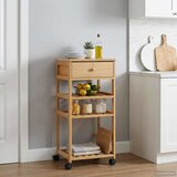  Kuhinjska Kolica s Kotačima Prirodna 37 x 36 x 80 cm Bambus | Eponuda.com