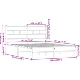 vidaXL Okvir kreveta bez madraca s uzglavljem boja hrasta 140x200 cm | shoptok.hr