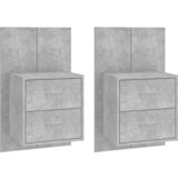 Maison Chic Stenski Dvo delni komplet Nočne omarice - Nočne mize betonsko sive, (21688405) | Shoptok.si