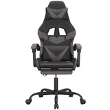  Okretna igraća stolica s osloncem crno-siva od umjetne kože | shoptok.hr