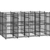 vidaXL zunanji pasji boks jeklo 7,37 m² | Shoptok.si