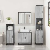  3-dijelni set kupaonskog namještaja siva boja hrasta drveni | shoptok.hr