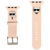 Karl Lagerfeld Silikonski pašček za uro KLAWMSLCKP za Apple Watch 38 / 40 mm - Heads roza | Shoptok.si