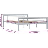  Okvir za krevet sivo-bijeli metalni 160 x 200 cm | shoptok.hr